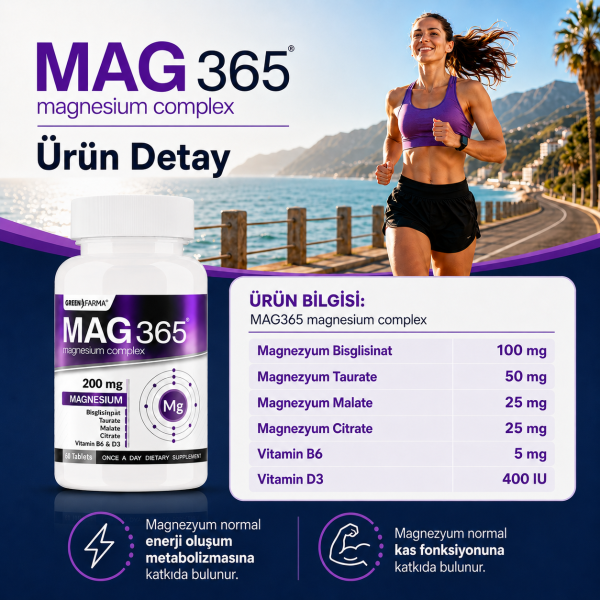 Mag 365 Magnezyum Kompleks 120 Tablet